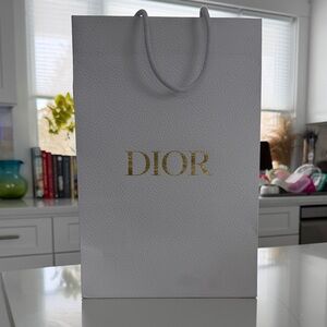 Dior White Bag with Gold Logo